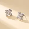 Wedding Jewelry Sets 3pcs Set Rotatable Flower Fidget Ring Anxiety Stress Relieve Creative Earrings Spinning Mood Four Leaf Clover 230717