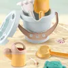 Sand Play Water Fun 9Pcs Summer Baby Beach Toys Com Balde Spade Pá Rake Regador Para Crianças Beach Play Sand Water Play Ferramentas Set 230717