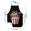 Śmieszne kreskówki Popcorn BIB Fartuch Mężczyźni Kobiety Unisex kuchenne szef kuchni Day Day Snacks Stoli Cuisine do gotowania malowanie Pakowania L230620