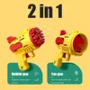 Gun Toys Bubble Kids Electric Automatic Soap Rocket Bubbles Machine Outdoor Wedding Party Toy LED Light Children Birthday Gifts 230617