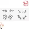 Fit Original Luxury 925 Sterling Silver Authentic Flowers Pan Earrings for Women Pandora Fashion Jewelry Wedding Gift