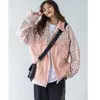 女性用ジャケット小さな香りのした格子縞のパッチワークデニムジャケット女性韓国ファッションコート春2023年ゆるいデザインピンクの甘い女の子のトップ