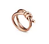 T Ring for Women Designer Jewelry Rose Gold Sier Plated Knot Shaped Diamond Rings Jewelly Birthday Party Gift Wholesale