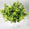 Artificial Plants Faux Boxwood Shrubs 6 Pack Lifelike Fake Greenery Foliage with 42 Stems for Garden Patio Yard Wedding Offi1213P