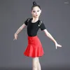 Stage Wear Latin Dance Practice Costume Performance per ragazze per bambini Vestito estivo e autunnale Grado Exa