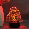 Lâmpada de anime de luzes noturnas Yumeko Jabami de Kakegurui Jogador compulsivo presente para decoração de quarto Luz noturna fofa japonesa Waifu Led Light