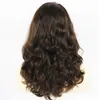 22 pulgadas 100% Cabello humano virgen europeo real Color marrón 4 # 130% Densidad Onda suelta Peluca judía para mujer blanca Entrega rápida rápida