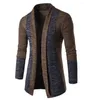 Men's Vests Sweater Cardigan Patchwork Stitching Contrast Color Collarless Slim All-match Causal Fashion Male Coat Plus Size
