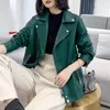 Women's Leather Jackets Women Spring Autumn Casual Lapel Sheepskin Coat Female Drop Shoulder Loose Temperament Outwear