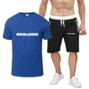 Herrspårar Sea Doo Seadoo Moto Tryckt Summer Fashion Sate Sportswear Tracksuit Sports Short Sleeve T-shirt Shorts 2 Piece Set