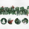 装飾的な花が照らされたクリスマスガーランド1.8mの装飾と果物のバッテリー駆動の緑のDIY