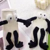 Women Socks Magnetic Suction 3D Doll Eyes Sock For Unisex Funny Couple Holding Hands Middle Tube Men And 2023