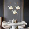 Lustres WPD nordique papillon pendentif moderne plafonnier Design créatif pour la maison lumière LED