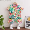 Set di abbigliamento Baby Hawaii Set manica corta per abbigliamento per bambini Ragazzi e ragazze Stampato manica corta Beach Fashion Set estivo in 2 pezzi per bambini Z230717