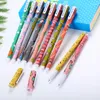 PCS (2 Box Set) Gel Pennor Creative Color Black Pen Kawaii Cartoon Student Priser Presenter Stationery Office Signature