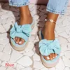 Kapcia Comemore 2023 Summer Women Buty Bow Sandtal Supper Hal Flip-Flops Buty plażowe Kamienne Kapcie plus rozmiar 43 Sandały damskie L230717