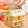 Dinnerware Sets Children Bento Box Kawaii Double-layer Divided Lunch Stupid Duck Compartment For Adults Students Office Workers