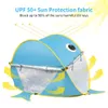 Песчаная игра в воду Fun Baby Beach Tent Uvprotecting Sunshelter с бассейном -детьми всплыл портативный оттенок UV защита от солнечного укрытия 230617