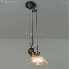 Lampes suspendues JW Loft Vintage Lumières Fer Poulie Lumière Industriel Rétro Éclairage Lampe En Verre Maison Déco Luminaire