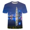 Koszulki męskie Druk cyfrowy okrągły szyja Krótkie t-shirt Krajobraz Seria 3D 2023 Letni producent jednoczęściowy styl