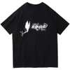 Vlone Tshirt Büyük V 2023 Yeni Erkekler / Kadın Çiftleri Günlük Moda Trendi High Street Gevşek Hip-Hop100% Pamuklu Baskılı Yuvarlak Boyun T-Shirt DT132