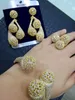 Bruiloft sieraden sets Godki Big Fashion Luxury 2pcs Ball Claws Statement Set voor vrouwen feest vol zirkon Dubai Bridal Jewelry 230717