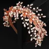 Trendy Preal Rhinestone Bridal Crown Luxury Alloy Leaf Wedding Hair Accessors For Women Brides Headdress Handmade Headpiece L230704