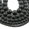 Perline 4/6 / 810mm Nero opaco Pietra di vetro sfuso Smalto opaco Onice Corniola per uomo Donna Bracciale Creazione di gioielli all'ingrosso