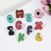 Creative Cartoon English Alphabet Brooch Funny Cute Personality 26 English Letter Brooches Bag Hat Clothes Accessories Lapel Pin Badge