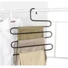 Hängare 3D Space Saving Hanger Clothes Multi-Layer Non-Slip S-Type Pants Clip Multi-Function Garderob Storage