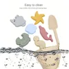 Sand Play Water Fun Silicone Beach Toys Kids Sand Molde Tools Set Summer Water Play Baby Funny Game Cute Animal Mold Soft Swimming Bath Toy Children 230717