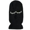 Máscaras Faciais Moda Pescoço Gaiter Máscara Tática do Exército Balaclava 3 Buracos Máscara de Esqui Facial Cristal Strass Olhos Esportes Chapéu de Malha de Inverno Bivakmuts 230717