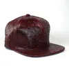 Ball Caps Struisvogel PU Maroon Strapback Baseballcap van hoge kwaliteit Unieke stijl 2023 Elegant kunstleer en hoed