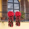 Fleurs décoratives Violet fleur artificielle vignes esthétiques tenture murale pour l'extérieur Simulation saint valentin décor de fête de mariage