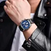 Нарученные часы Benyar Design Fashion Men's Quartz Watch 42 -мм топ -бренд Hardlex 30 м В водонепроницаемом для мужчин LD53 Move Chronograph Reloj Hombre