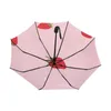 Parasol Strawberry Automatyczne Tri Fold Parasol Sun Anti-UV Składana, kompaktowa lekka ochrona (w środku) Podróżuj