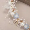 Romantic Bridal Hair Band Headdress Colorful Flowers HandPrepared Pearl Head Wear Women And Children Accessories L230704