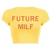 Женская футболка Arrvive Future Milf Top Top Women Oneck Y2K Fashion Olde Gothic T Roomts Ladies Baby Tee с коротким рукавом графики 230715