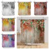 Rideaux de douche Rideau de douche à fleurs abstraites fleurs florales fleurons arbustes dessin imprimé Art Polyester tissu salle de bain décor ensemble avec