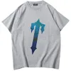 Trapstar Nieuwe Shirts Met Korte Mouwen Populaire Heren T-shirt Casual Merk Luxe Designer Man Patroon Kleur Hoge Kwaliteit Katoen gebroken Wit J0G1