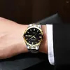 ساعة Wristwatches فائقة الأزياء للأزياء واقعية مزدوجة التقويم المعدني حزام كوارتز