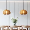 Kronleuchter im minimalistischen Stil, Vintage-LED-Kürbis-Pendelleuchten, Schlafzimmer, Nachttisch, hängende Holzlampe, Esszimmer, Heimdekoration, Beleuchtungskörper