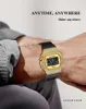 Armbanduhren Luxus Sportuhr für Männer Quarzuhren Armbanduhr Schwarz Gold Iced Out Diamant Inlay Case Geschäftsmann LED Uhr Männlich