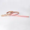 Belts Fashion Women PU Leather Waist Band Thin Elastic Belt Material Golden Metal Leaves Buckle Dress Apparel Accessories