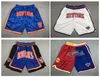 Knick Basketball Short Hip Pop Running New With York Zipper Ed Blue White Size S-XXL