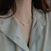 Necklace Earrings Set Korean Pearl Necklace-INS Fashion Light Luxury Collar Chain Design Versatile Celebrity Neckchain Women's Year