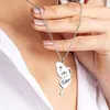 Pendentif Colliers 2Pcs / Set Sisters Forever Soleil Lune Collier Assorti En Acier Inoxydable En Forme De Papillon Puzzle Anniversaire Bijoux