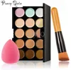 Concealer 15 Färgkonturer Rättvis makeupprodukter Face Based Anti Cernes Cosmetic Set Brush Sponge Puff Pousing 230617