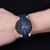 Zegarki zegarki megir dla mężczyzn chronograf moda luksusowy sport silikonowy pasek wodoodporny kalendarz kwarcowy zegar zegarowy zegar