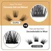 Faux cils EASITENSION 80 grappes Kit d'extension de cils Colle noire Revêtement adhésif Cils individuels naturels Maquillage de faisceau segmenté